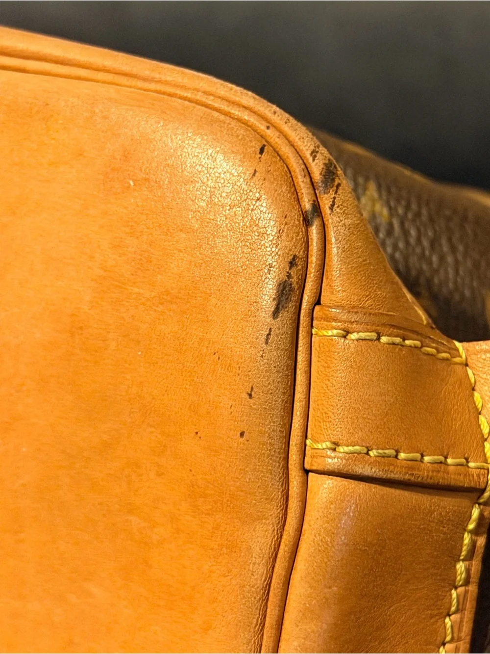 Louis Vuitton GM Brown Monogram Canvas Backpack with Tan Trim - Picture 7 of 17